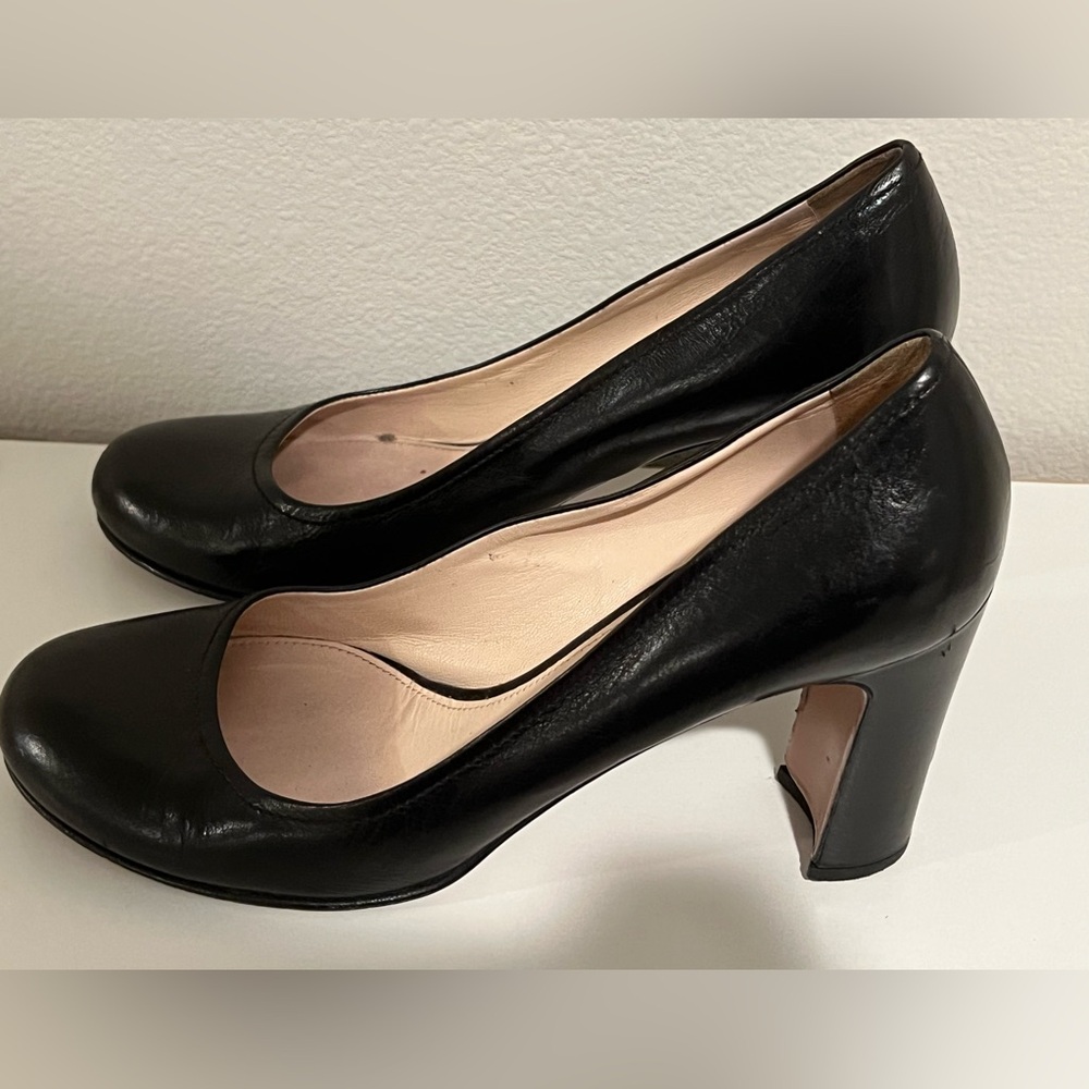 Black Leather Prada Heels